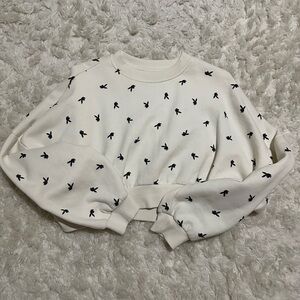 white playboy logo cropped top